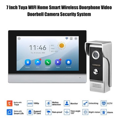 7'' Tuya WIFI Home Smart Wireless Doorphone Video Doorbell Camera Security System