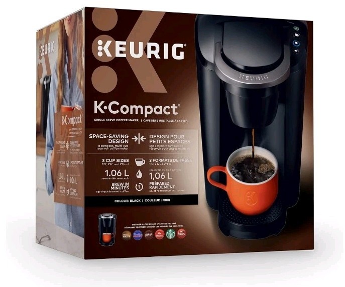 Keurig K-Compact Single-Serve K-Cup Pod Coffee Maker, Black, NEW