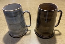Pair of Vintage Llangollen Studio Pottery 1 pint Tankard Beer Mug In Exc Cond