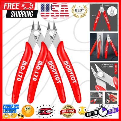 2 Pack Flush Cutters MC-170, Wire Cutters 5 Inch Side Cutting Pliers Precisio...