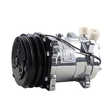 Universal A/C Compressor with Black 2PK Clutch SD 508 5H14 R134A Chrome