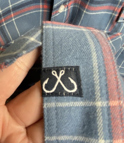 SaltLife Men’s SLX Long Sleeve Flannel Shirt Size M Blue Plaid NWT - Picture 9 of 14