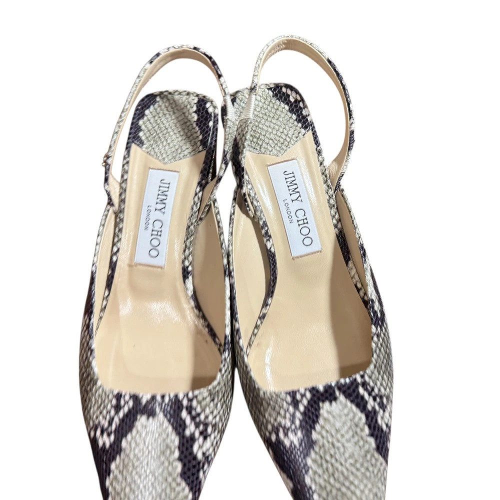 Jimmy Choo Python Pattern Square Toe Slingback Pu… - image 8