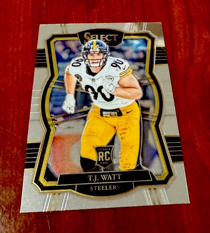 T.J. TJ Watt 2017 Panini Select Premier Level RC #124 Silver Prizm