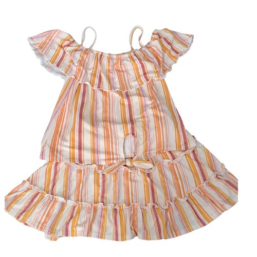 NWT Eyeshadow Girls Two Piece Striped Skirt Set Size 10 - Picture 8 of 8
