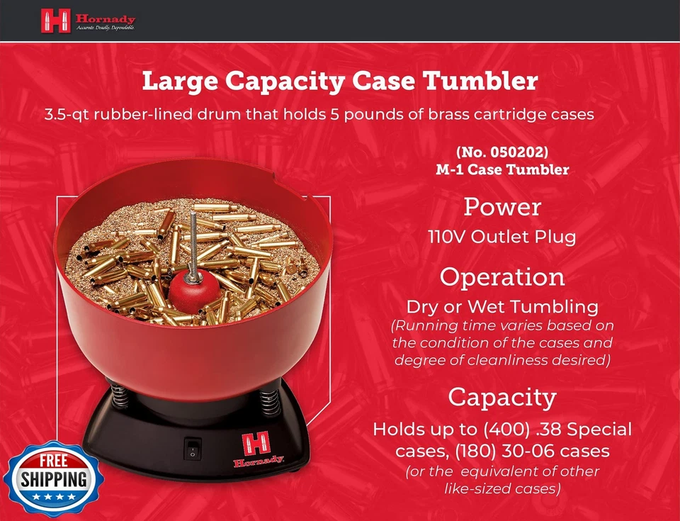 Vaso Estuche Hornady M-1 - Limpiar y pulir cartuchos de latón rápido y Effi Foto 4 de 4