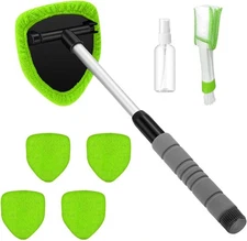 Windshield Cleaning Tool Kit Car Window Glass Wiper Cleaner Brush Pad Extendable
