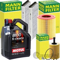 Mann Inspektionspaket+Motul 5W-30 MotorÖL Passend FüR 2.0 TDI Audi A6 C6 4F2/5