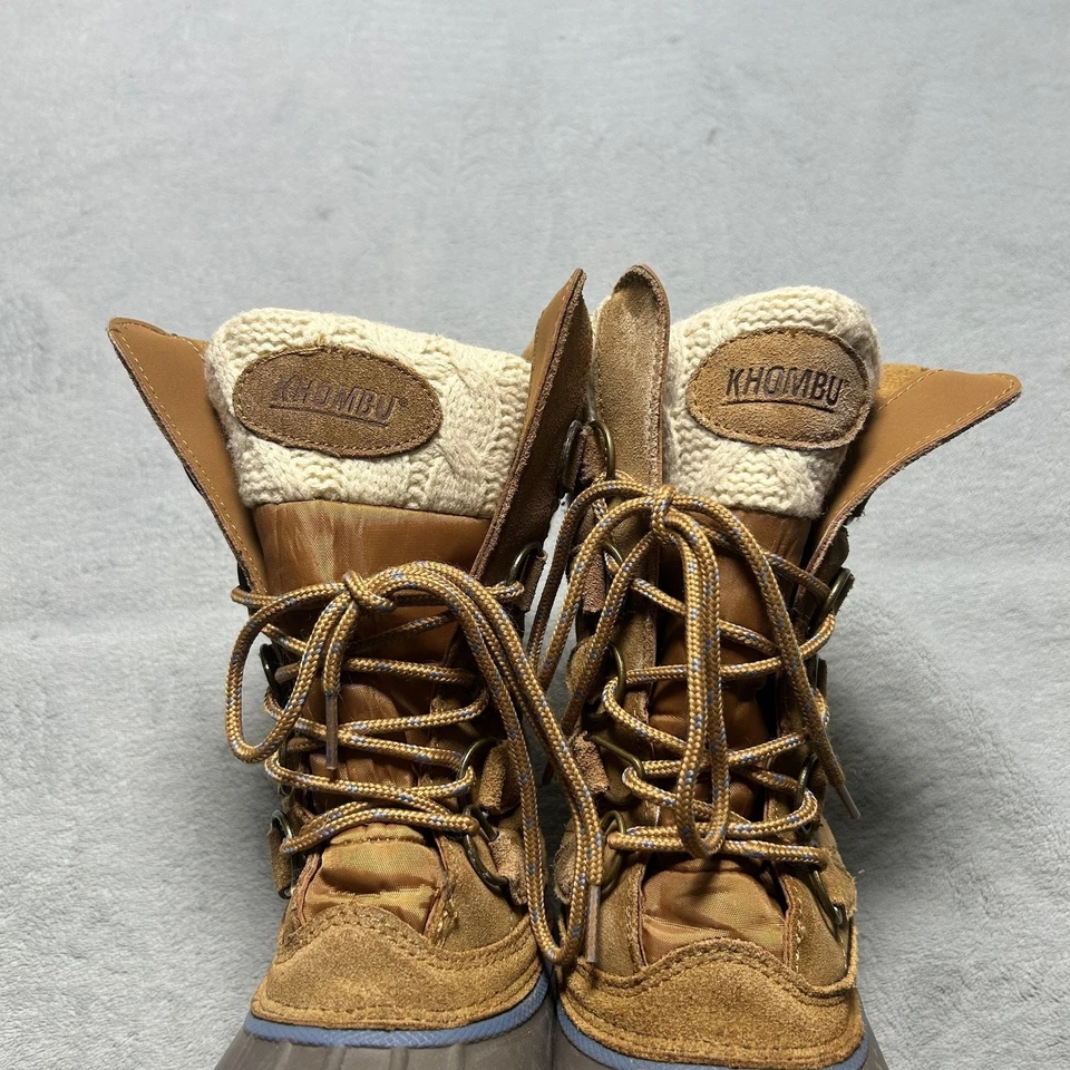 Khombu Combat Suede Sherpa Boots Womens Size 8 Duck Hiking Waterproof Snow - Image 4 of 4