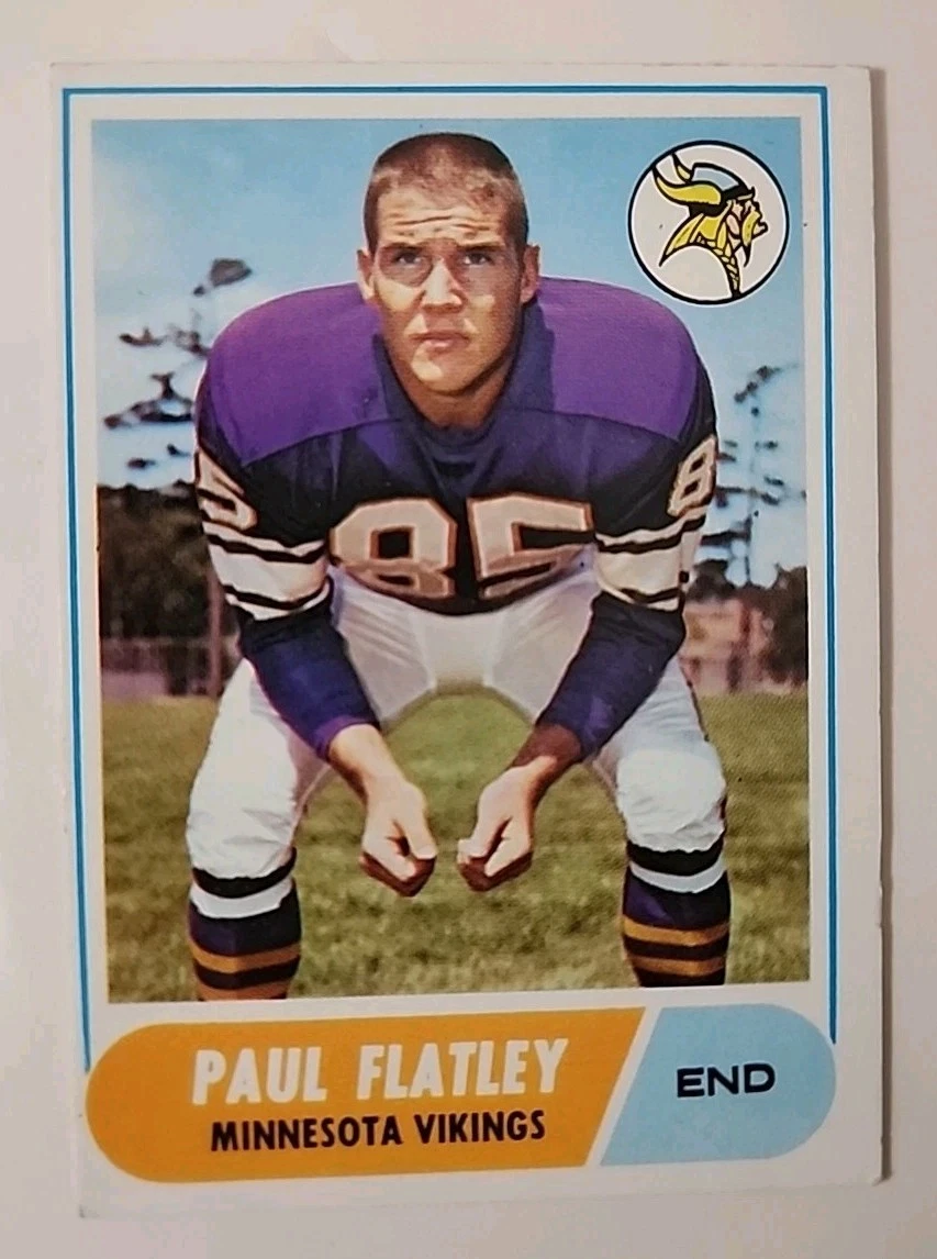 1968 Topps Football Card 81 Paul Flatley Minnesota Vikings