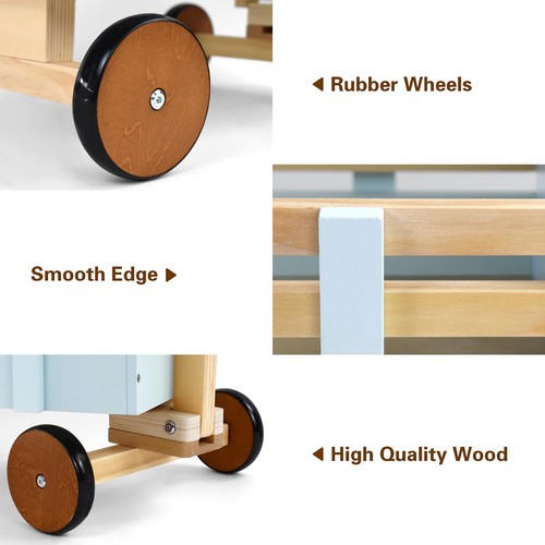Kids Wagon Toy,Wooden Toys Cargo Walker Cart Wagon Stroller,Toddler Push and ... - Bild 5 von 7