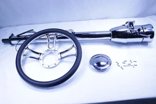 32" Polished Automatic Auto Tilt Shift Steering Column & 14" Independent Wheel