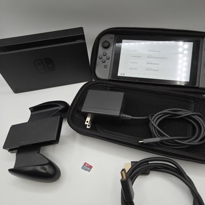 Nintendo Switch HAC-001 32GB Console with Gray Joy‑Con 64gb SD