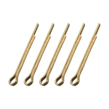 Split Cotter Pin - 2.5mm x 25mm Solid Brass 2-Prongs Gold Tone 5Pcs