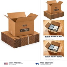 BOX USA Medium Moving Boxes 18L x 14W x 12H 20-Pack - Corrugated Cardboard Bo...