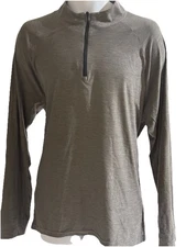 Layer 8 Base Layer Mens Large Gray 1/4 Zip Quick Dry Pullover Performance Gym XL