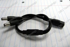 Power Y-Cable 1 Female (DC Socket) to 2 Male (DC Plug)