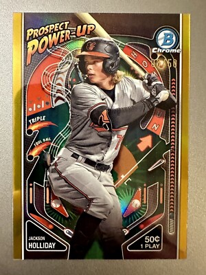 2024 Bowman Jackson Holliday 3/50 Gold Refractor Prospect Power-Up #PP-5 Orioles