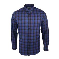 Men's Cotton Shirt Long Sleeves Pattern Check Office Wedding Party Work Tops P3