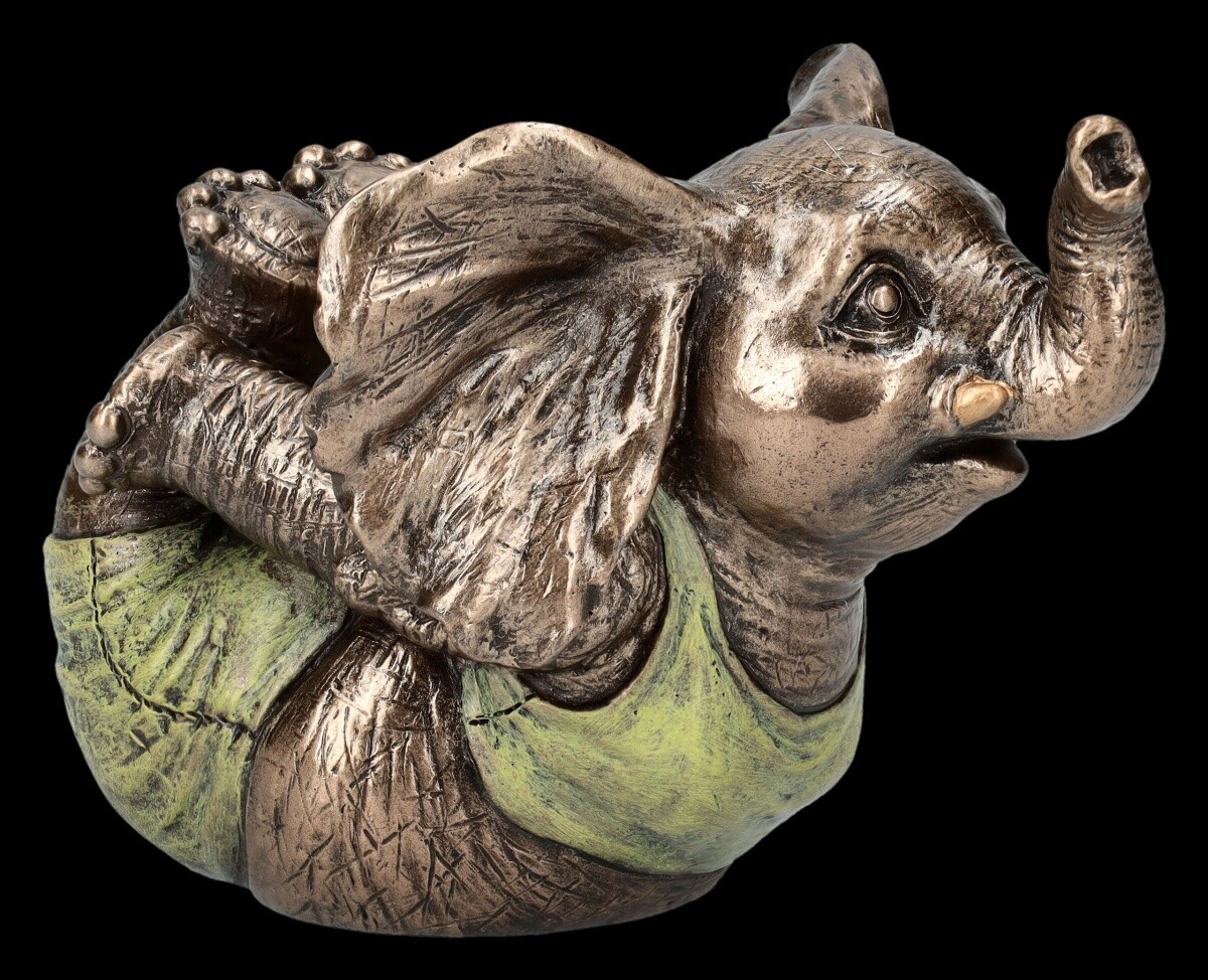 Veronese Elephant Yoga Figure Bow Ornament Resin Statue Gift Collectible