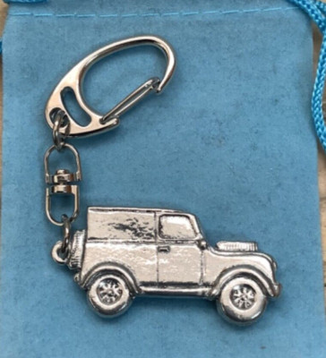 Klassischer Land Rover 4x4 Silber Zinn Grob Schlüsselanhänger (P)