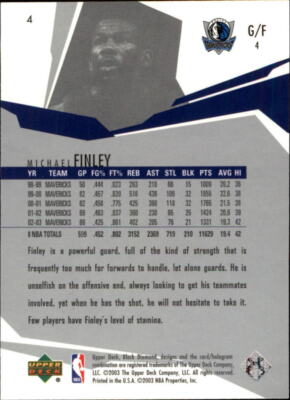 2003-04 Black Diamond #4 Michael Finley - NM-MT+ | eBay