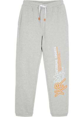 Jungen Sweathose mit Druck Gr. 116/122 Hellgrau Jogging-Hose Pants Neu*