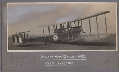 VICKERS VIMY BOMBER FIAT A/12/BIS ENGINES VINTAGE PHOTO RAF ROYAL AIR FORCE 2