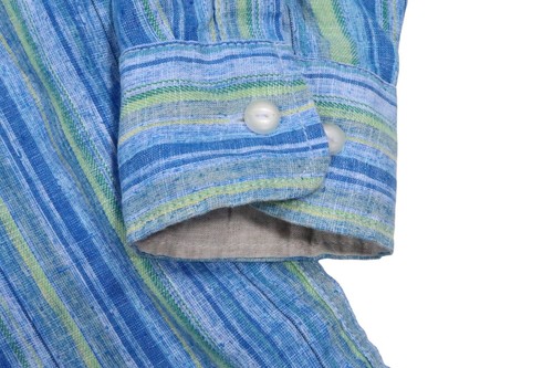 Tommy Bahama Baja Bay Stripe Shirt EAZY BREEZER LARGE LINEN LONG SLEEVE SHIRT - Picture 5 of 15