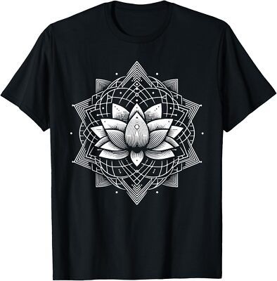 NEW LIMITED Lotus Flower Mandala Sacred Geometry Geometric Arts T-Shirt