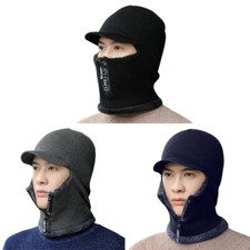 Winter Knit Hat Beanie Hooded Hat Scarf Motorcycle Balaclava Trapper Hat