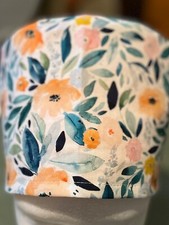 Watercolor flower reversible Women's Skull/Chemo Surgical Scrub Hat/Cap Handmade