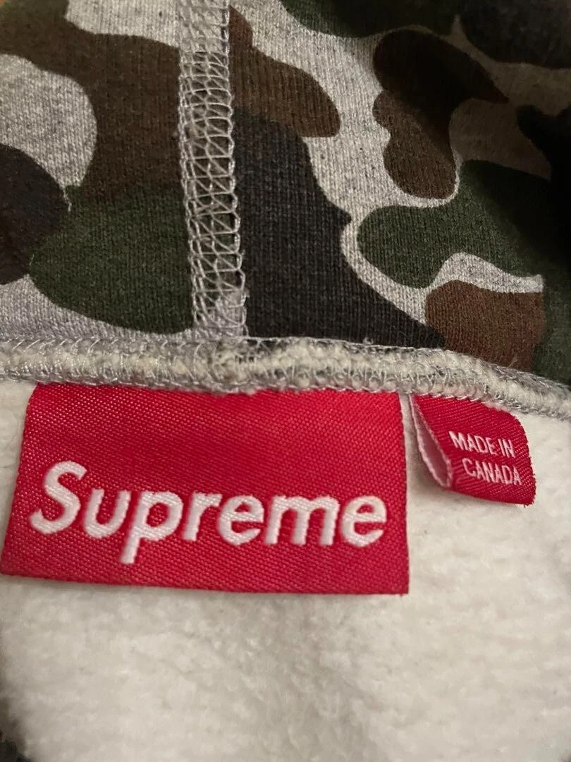 Felpa con cappuccio Supreme 12AW Box Logo CAMO Pullover Hoodie L usata ex++ Giappone