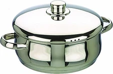IBILI Casserole Oslo Belly Shape with lid 26 cm, 26cm, Silver, 2 Piece
