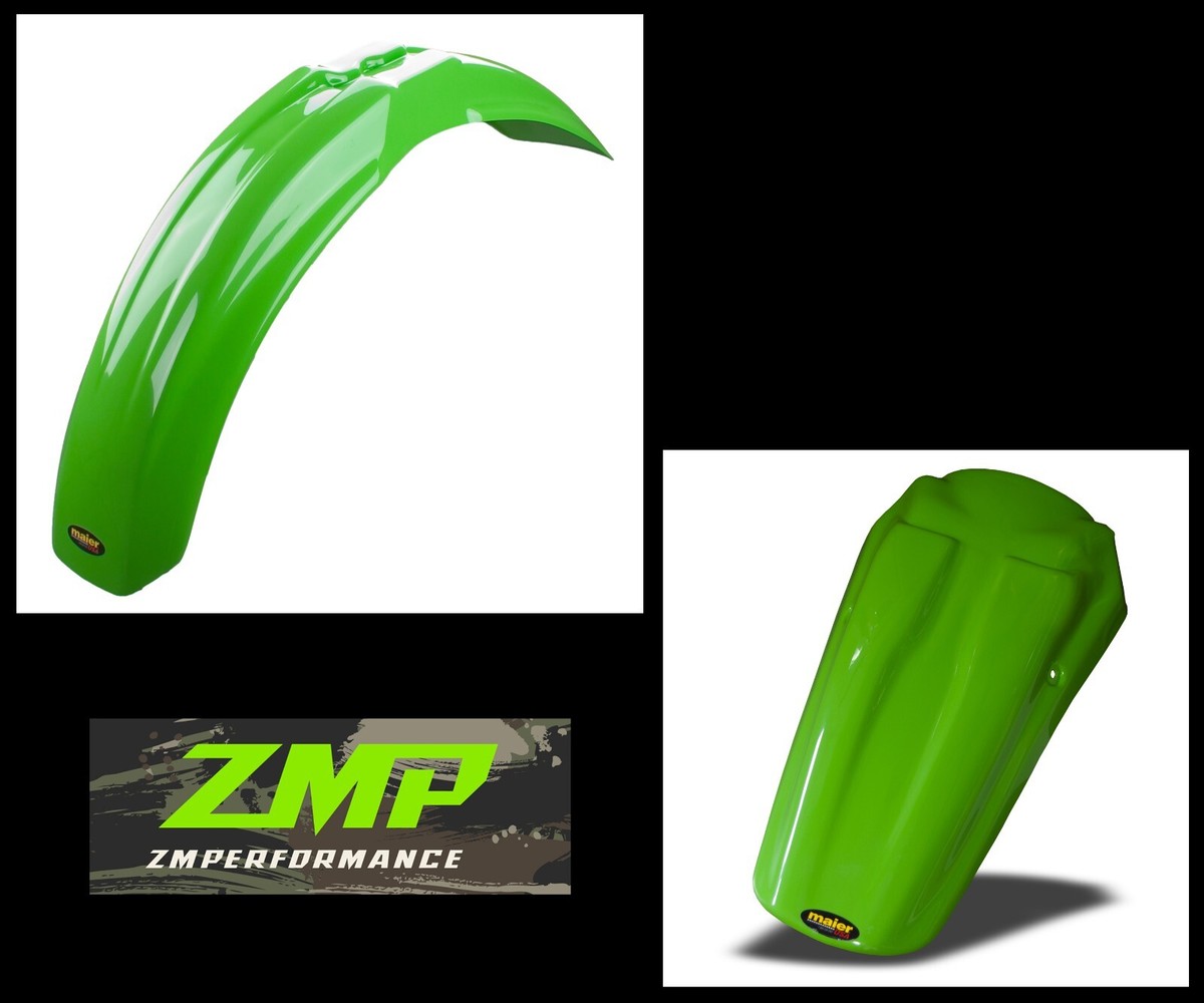 NEW KAWASAKI KLX300R 97 - 07 GREEN PLASTIC FRONT FENDER AND REAR