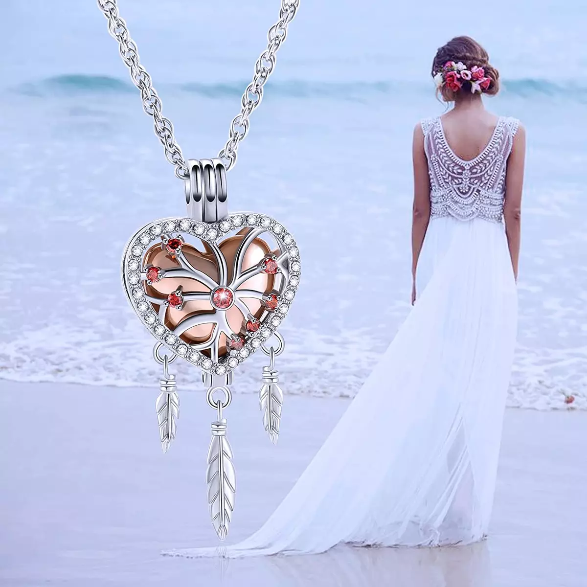 Feather urn hotsell necklace