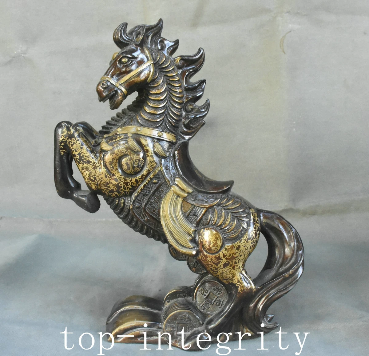 马中国风青铜雕像、雕像| eBay