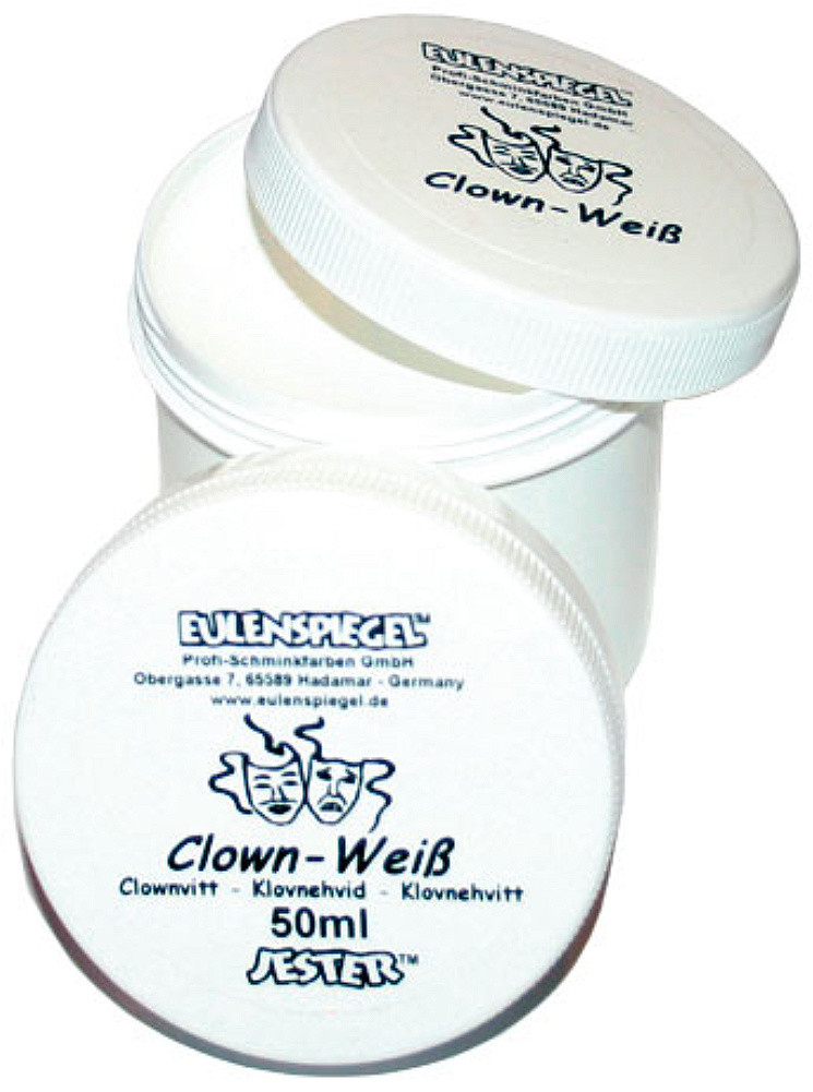 Eulenspiegel Payaso Blanco,Crema Blancas Color Sobre Base de Agua,Lata Con 50ML