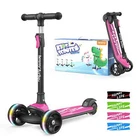 Besrey Kids 3 Wheel Scooter for Ages 3-10 Years Girls/Boys,Toddler Scooter,Pink
