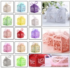 50-100 Luxury Wedding Favour Boxes Party Laser Cut Sweets Cake Candy Gift Favor
