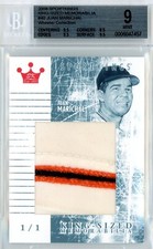 2008 SPORTKINGS KIND-SIZED MEMORABILIA 1/1 #KSM40 JUAN MARICHAL PATCH BGS MINT 9
