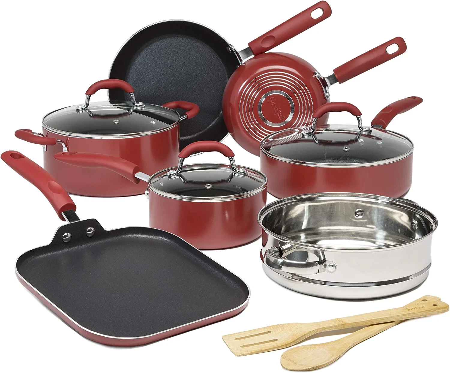 Cookware Set Non-Stick Coating, Dishwasher Safe ,Tempered Glass Vented Lids ETC