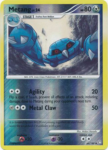 Pokemon Card - Legends Awakened 64/146 - METANG Lv.24 (REVERSE holo-foil) - NM