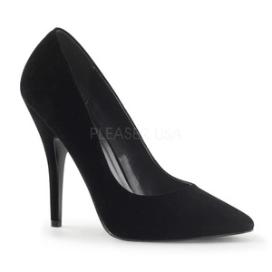 black velvet pointed heels
