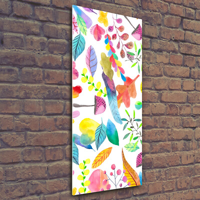 Wandbild Druck auf Plexiglas  Acryl Hochformat 50x125 Blätter und Pilze