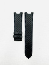 VERSACE WATCH STRAP, VFG , BLACK LEATHER BLUE STITCH, MYSTIQUE SPORT, 46mm