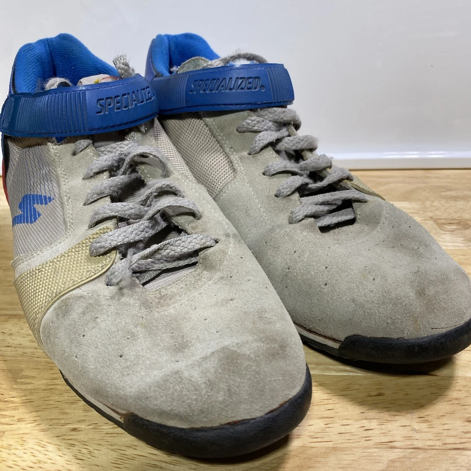VTG Specialized Cycling Shoes 80s Hightop Strap Clipless Cleatless Leather Sz 13 - Image 4 of 4