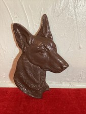 PLACA DE PARED Pastor Alemán Cabeza de Perro Perfil Aluminio Fundido Montaje Puerta de Pared 8"