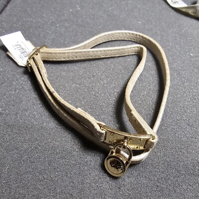 Michael Kors Wrap Around Leather Bracelet Gold Tone Lock Charm New With Tags