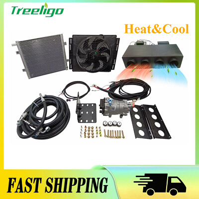12V Electric Heat&Cool Universal Underdash Air Conditioner DC Auto Car A/C Kit